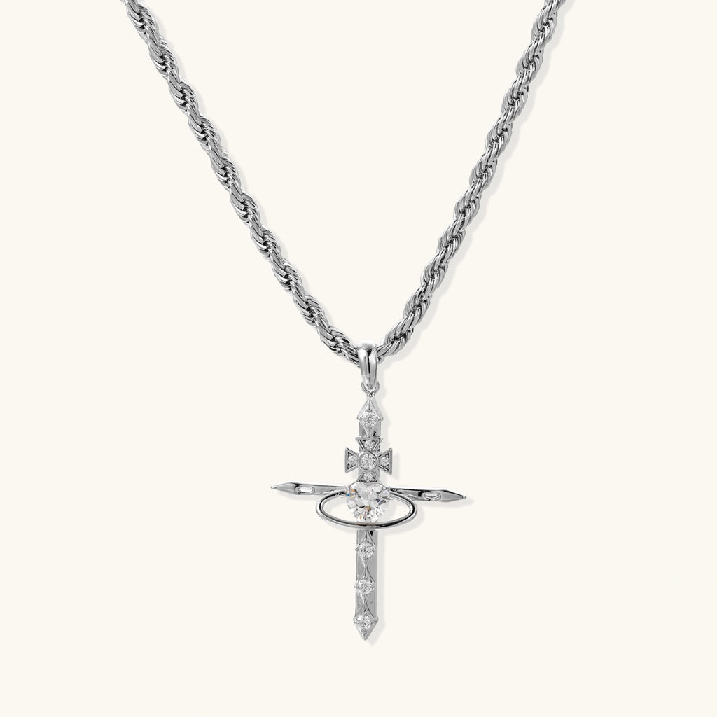 Göttliche Kreuz Statement-Halskette Detailansicht – Necklaces – ESTID
