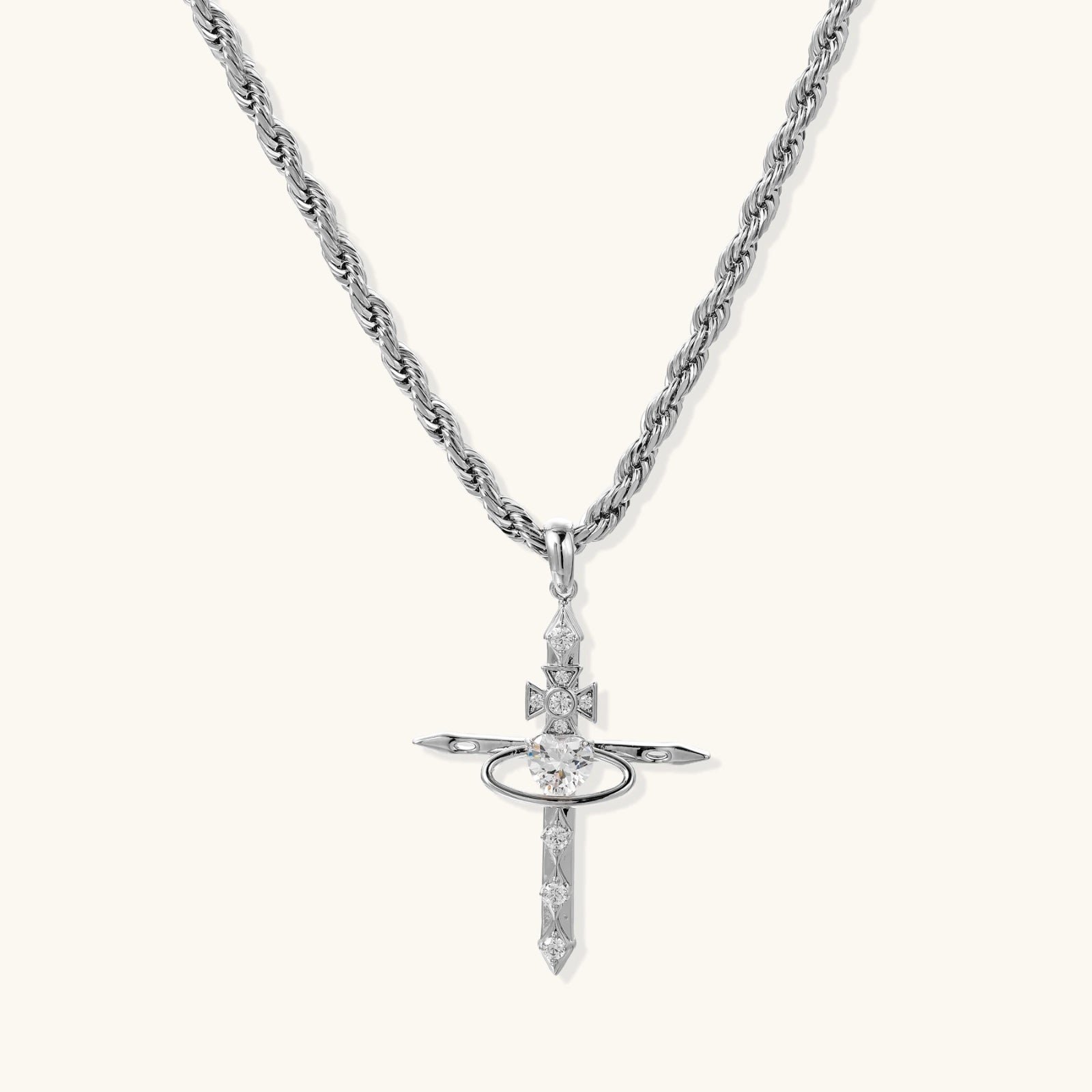 Göttliche Kreuz Statement-Halskette Detailansicht – Necklaces – ESTID
