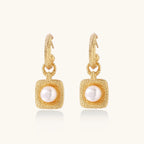 Goldene Perlentropfen-Creolen Ansicht 3 – Earrings – ESTID