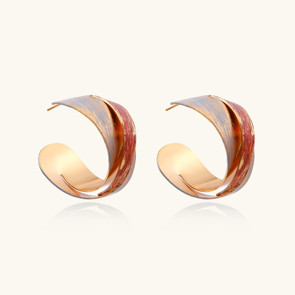 Gedrehte Flammen-Creolen Ansicht 4 – Earrings – ESTID