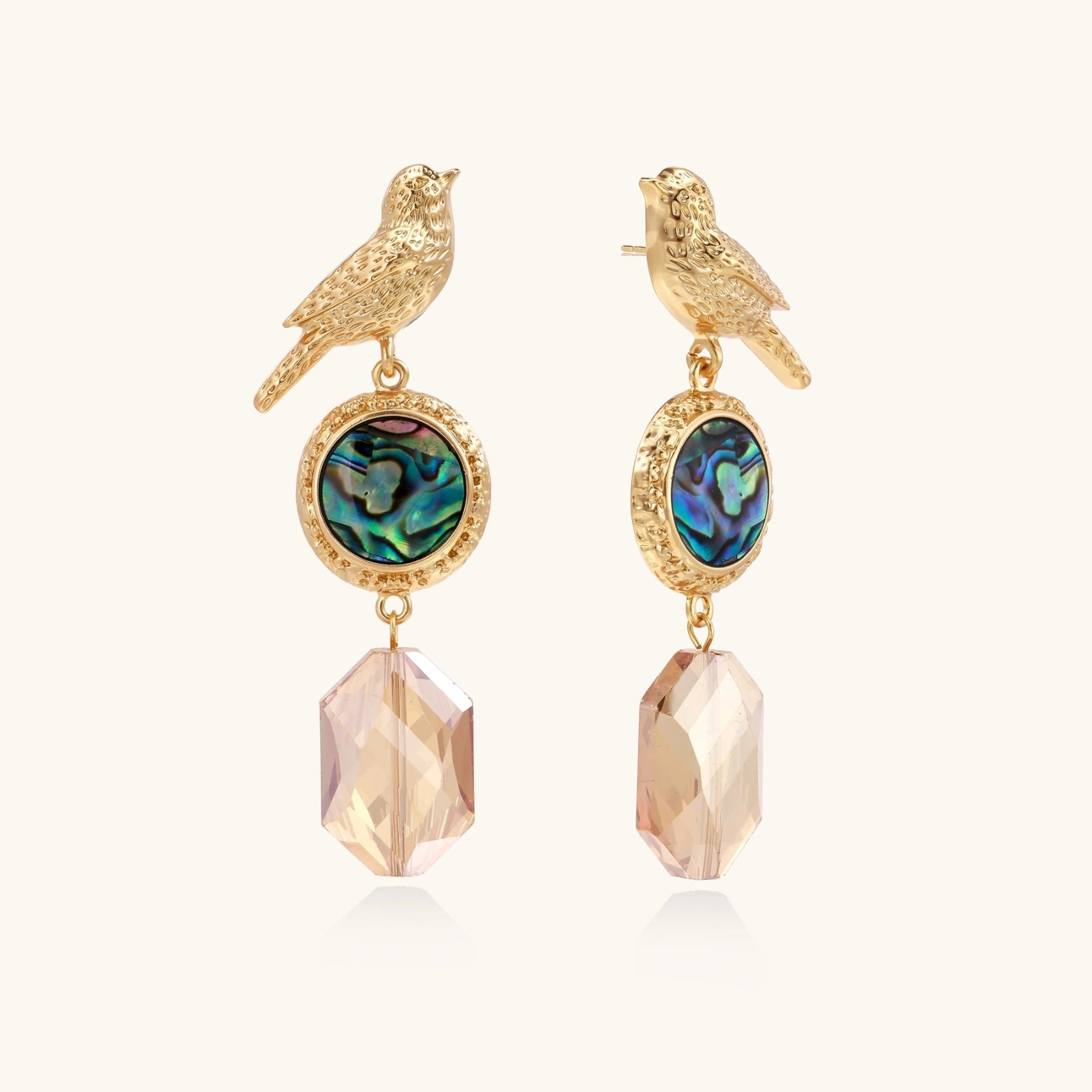 Singvogel Abalone Tropfen Detailansicht – Earrings – ESTID