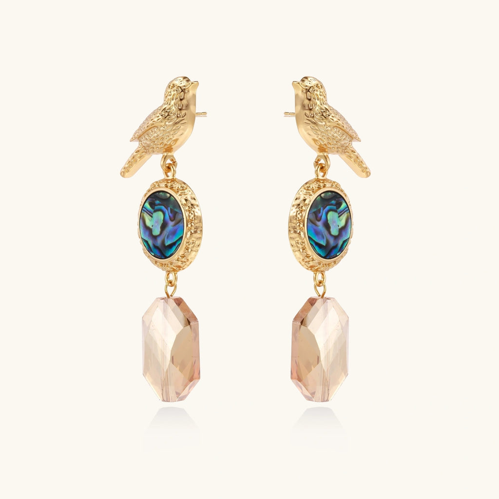 Singvogel Abalone Tropfen Ansicht 3 – Earrings – ESTID