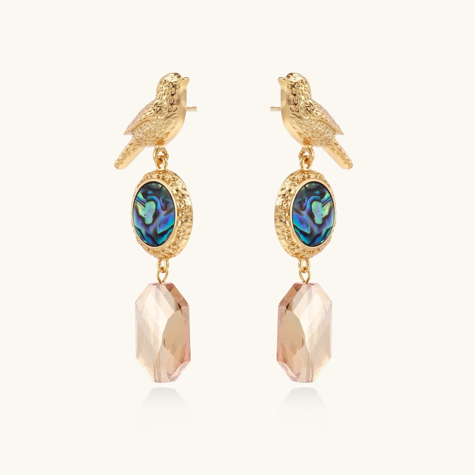 Singvogel Abalone Tropfen Ansicht 3 – Earrings – ESTID