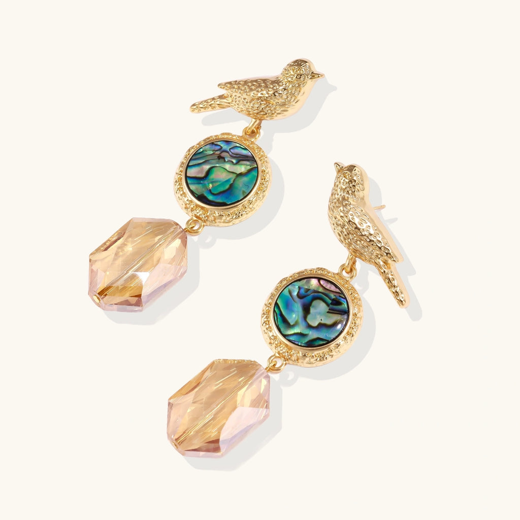 Singvogel Abalone Tropfen Ansicht 5 – Earrings – ESTID