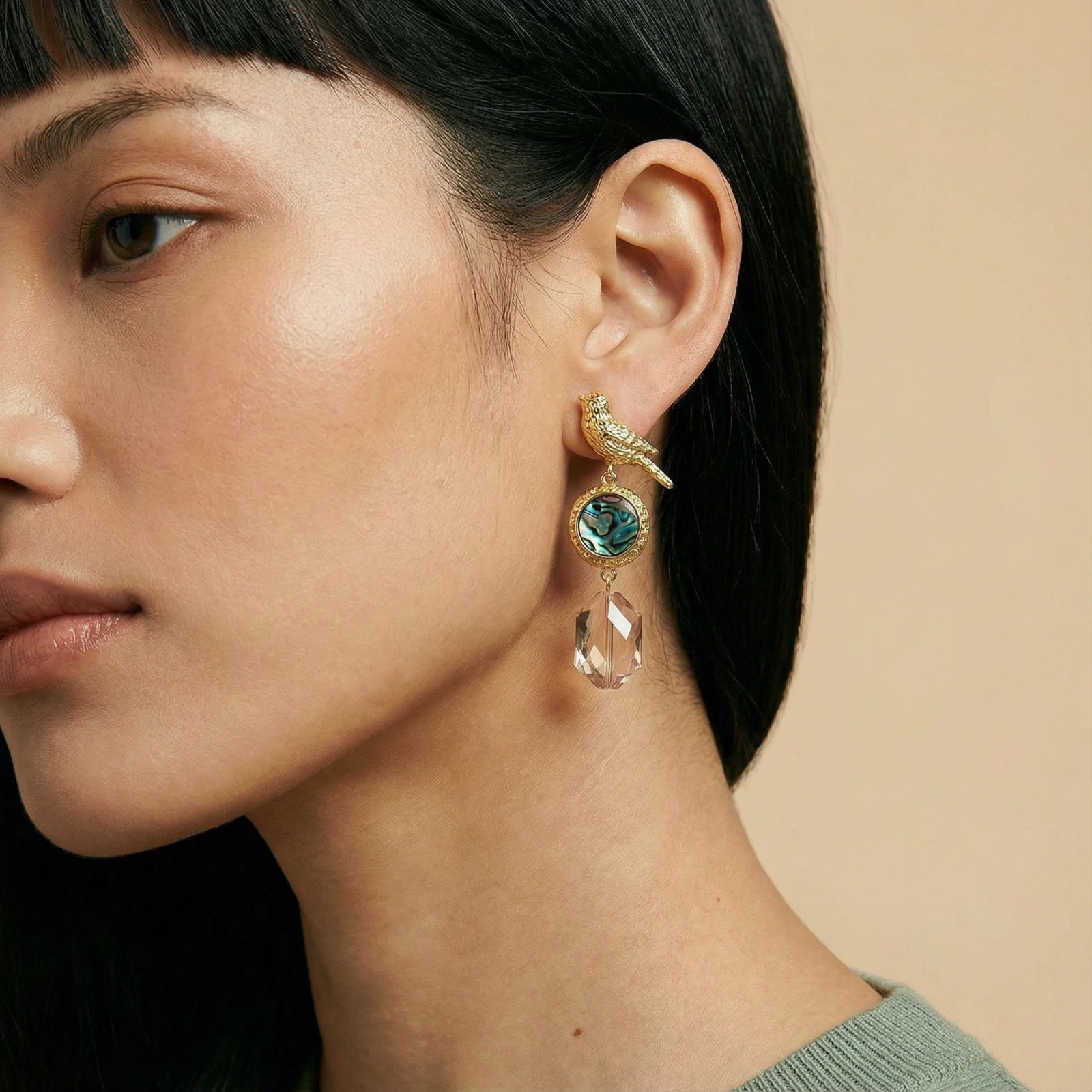 Singvogel Abalone Tropfen – Earrings – ESTID