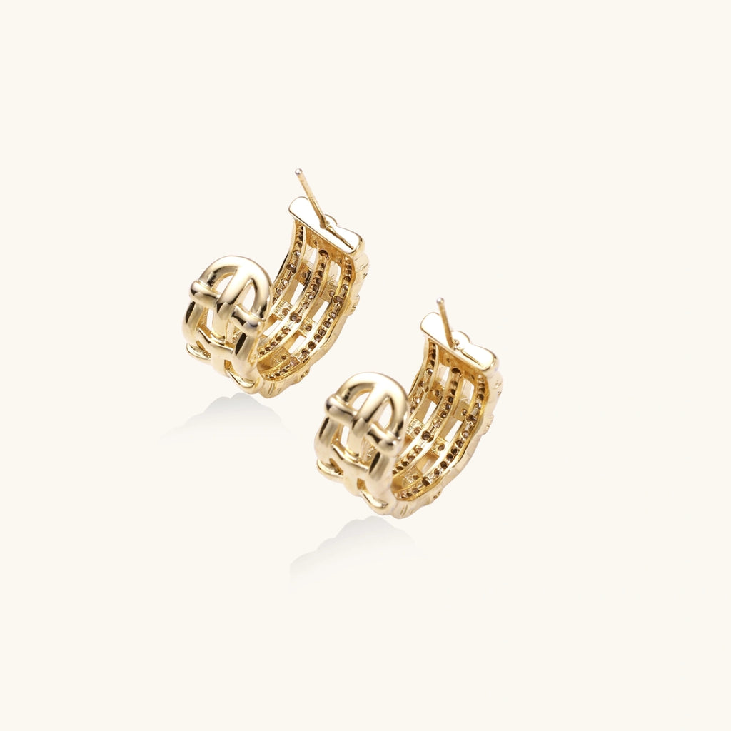 Goldgitter Traumcreolen Ansicht 4 – Earrings – ESTID