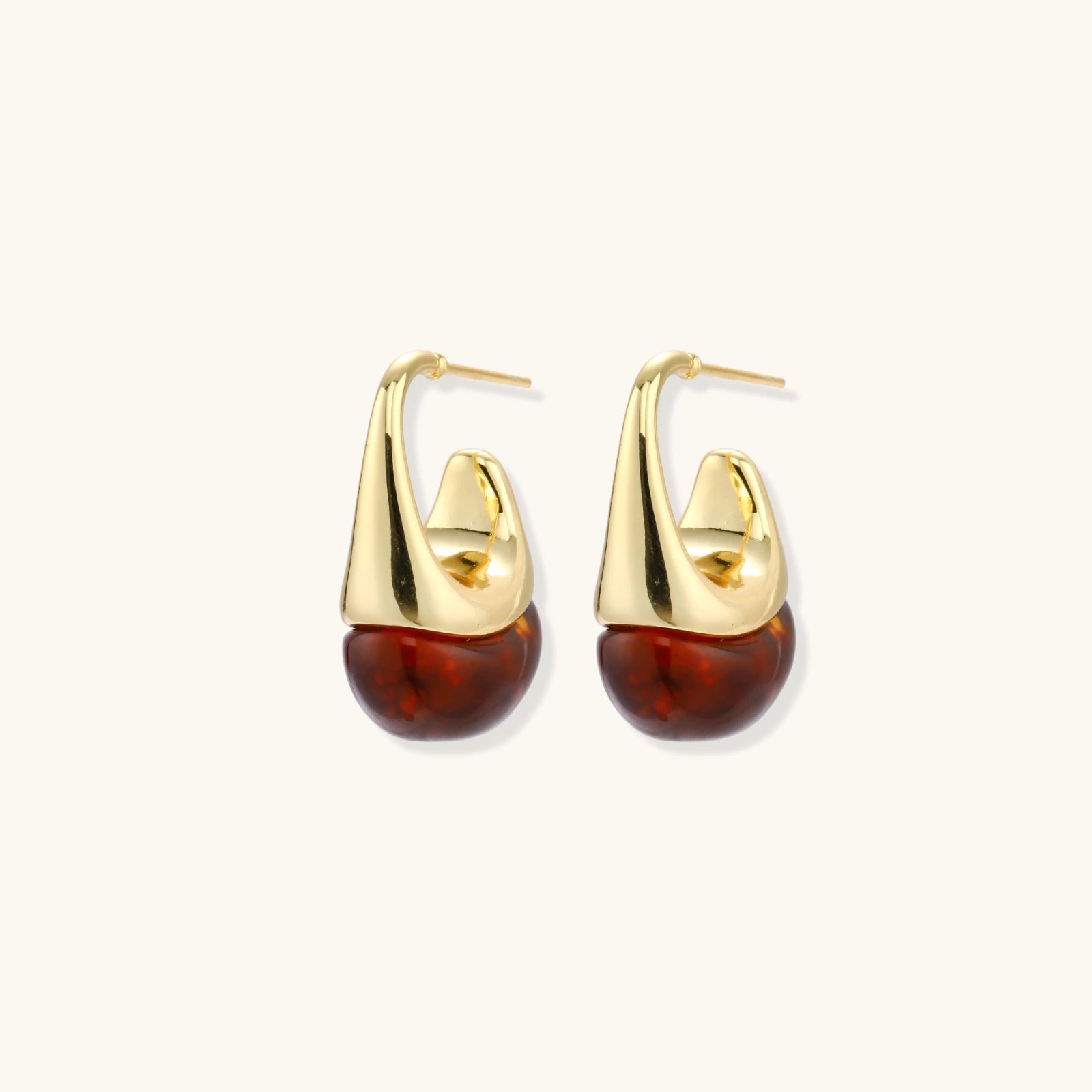 Bernsteinfluss Tropfen-Ohrringe Ansicht 4 – Earrings – ESTID