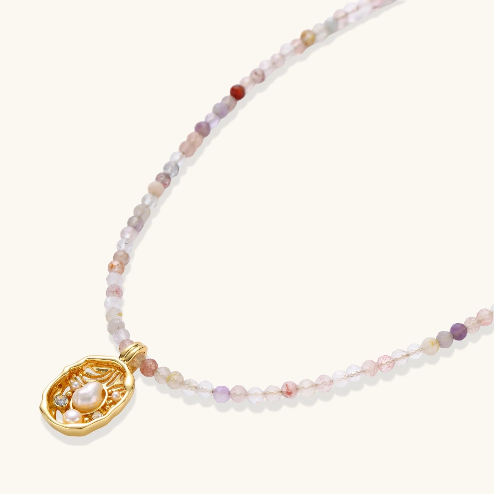 Mystischer Garten Edelstein-Halskette Ansicht 3 – Necklaces – ESTID