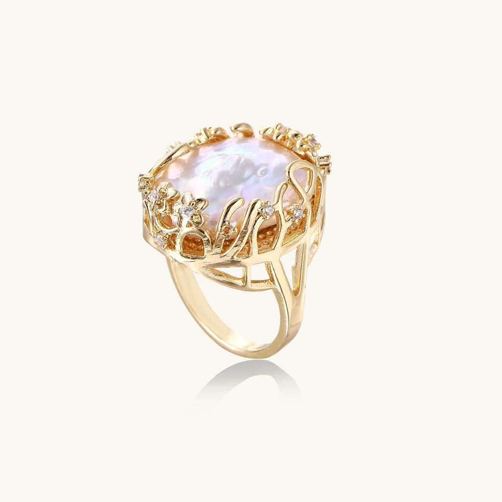 Barock-Perlen-Kronenring Ansicht 4 – Rings – ESTID