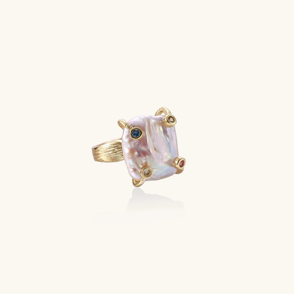 Barock-Perlen-Statement-Ring Ansicht 4 – Rings – ESTID