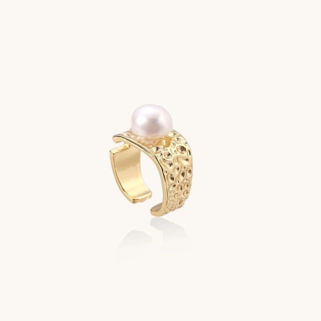 Goldene Gezeiten Perlenring Detailansicht – Rings – ESTID
