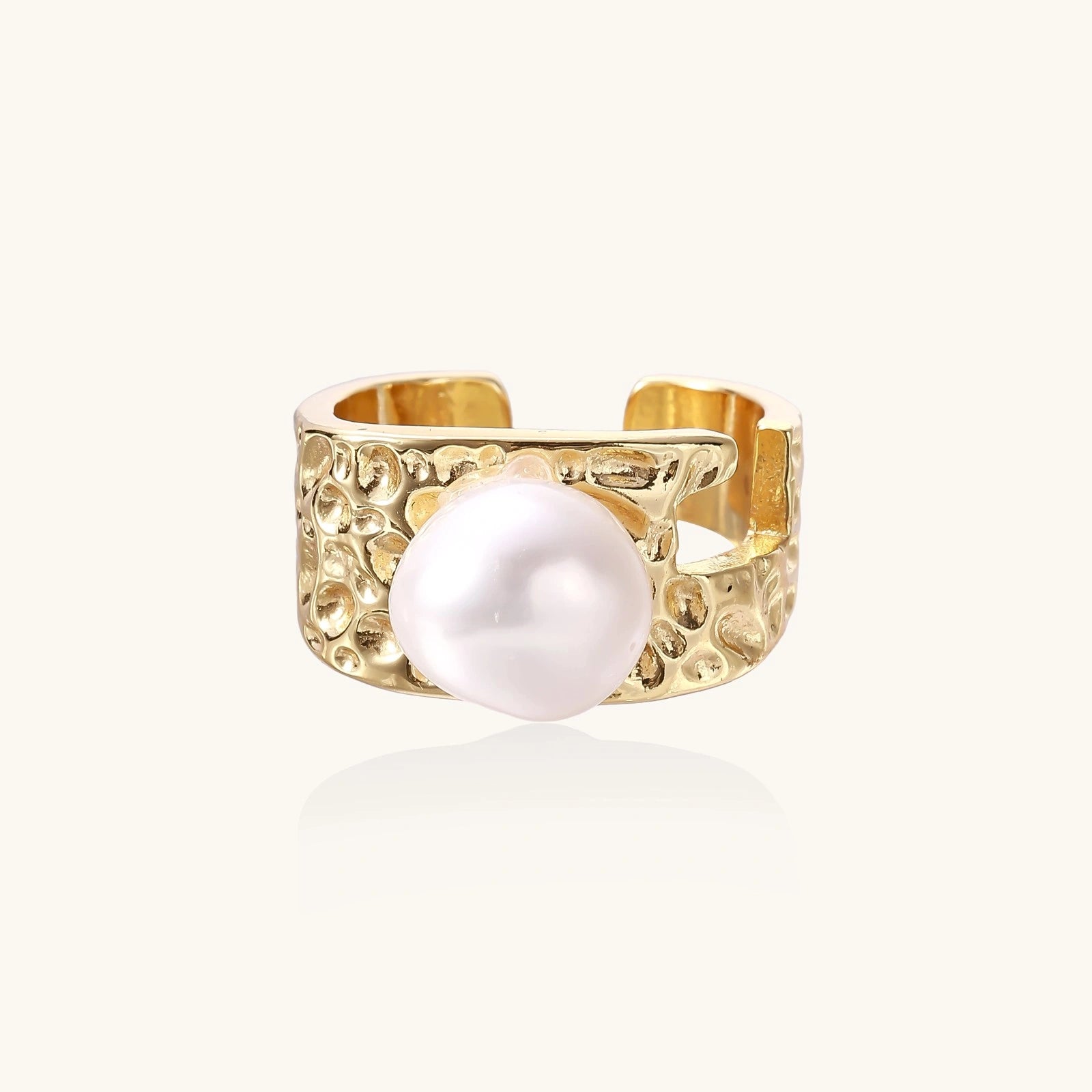 Goldene Gezeiten Perlenring Ansicht 4 – Ringe – ESTID