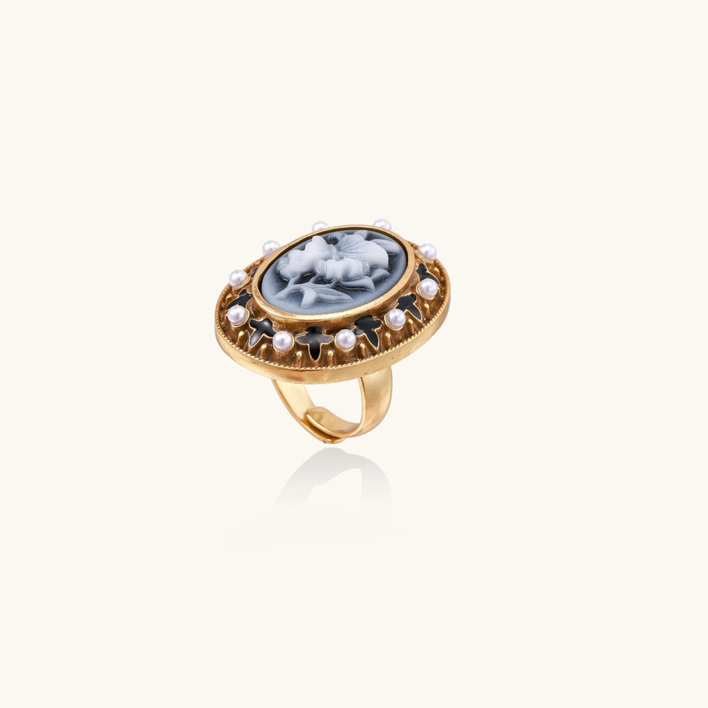 Viktorianischer Rosen-Kamee-Ring Detailansicht – Rings – ESTID