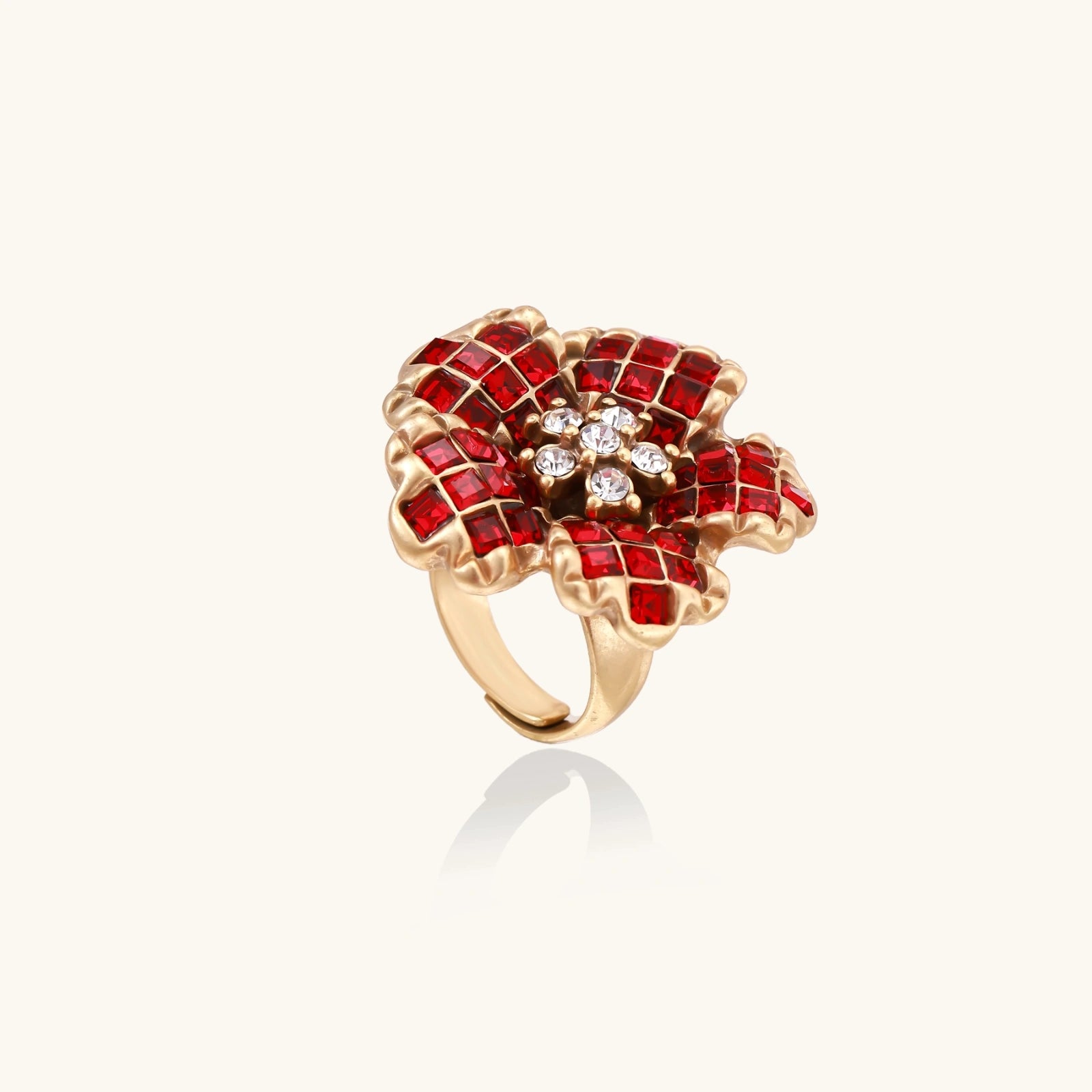 Karmesinrote Blüten Ring Ansicht 3 – Ringe – ESTID