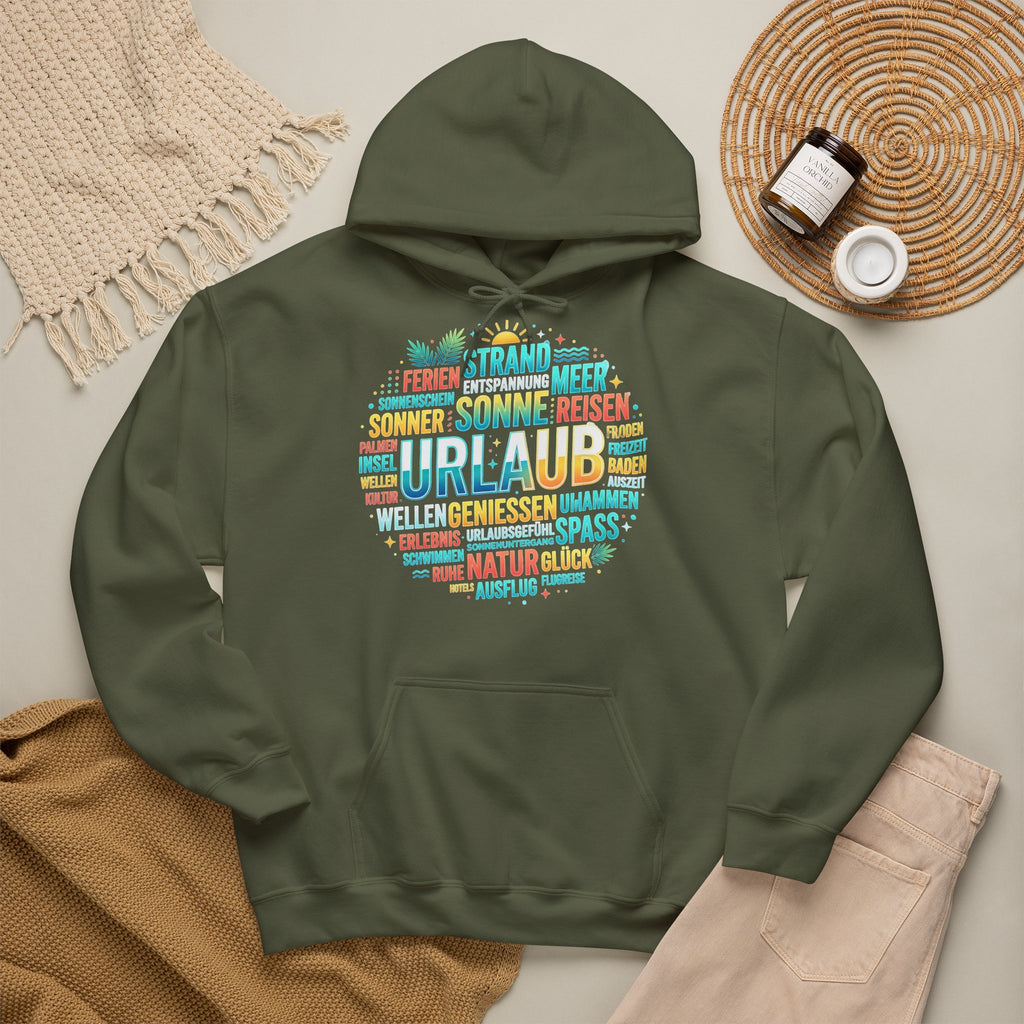 Urlaub Hoodie – Tropischer Palm Sunset Kapuzenpullover