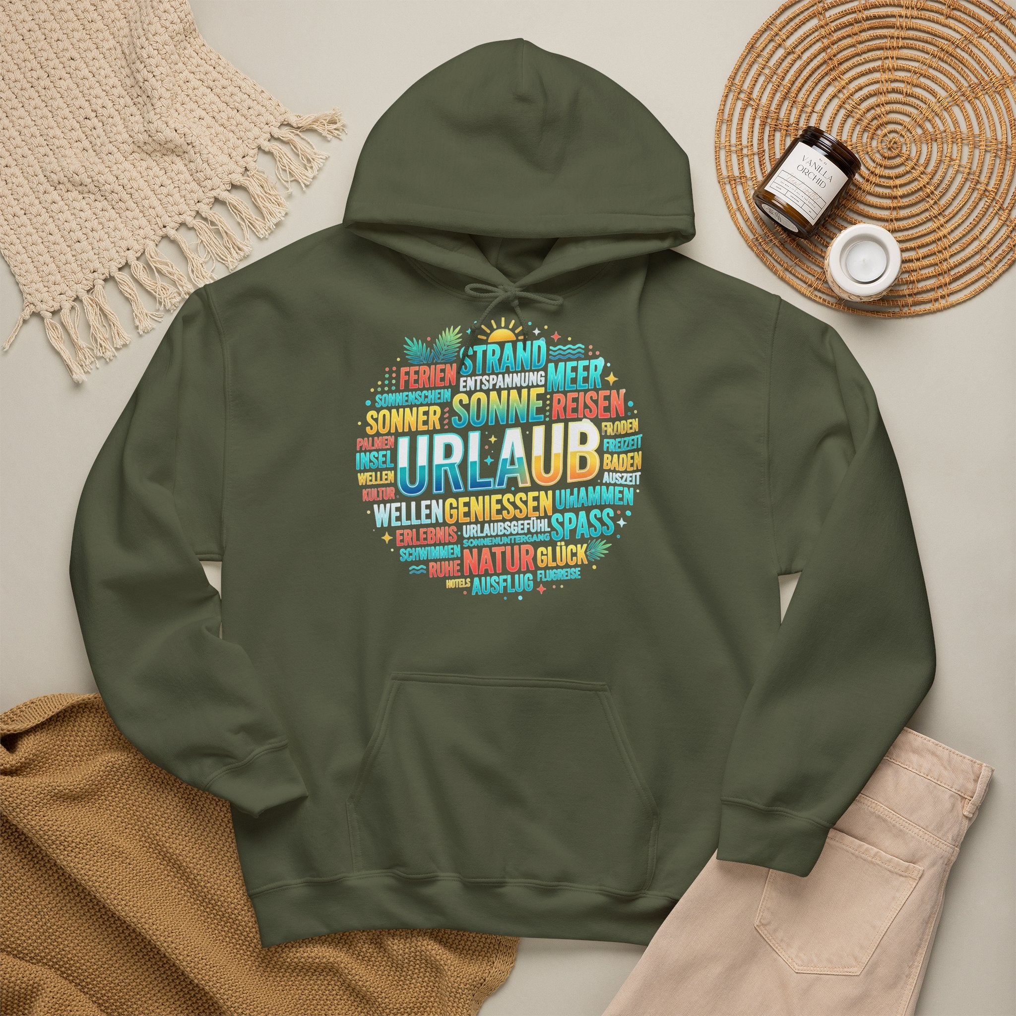 Urlaub Hoodie – Tropischer Palm Sunset Kapuzenpullover