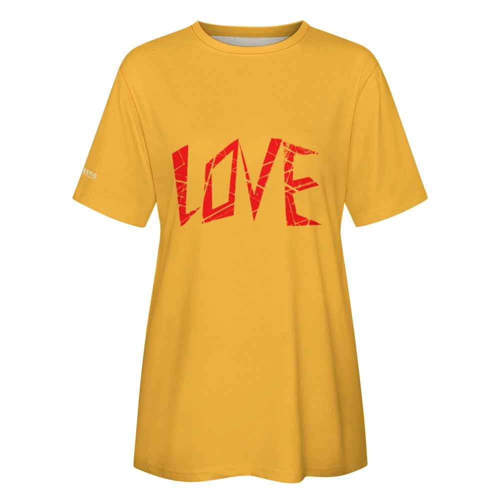 Damen T-Shirt aus reiner Baumwolle mit „LOVE“ - ESTID