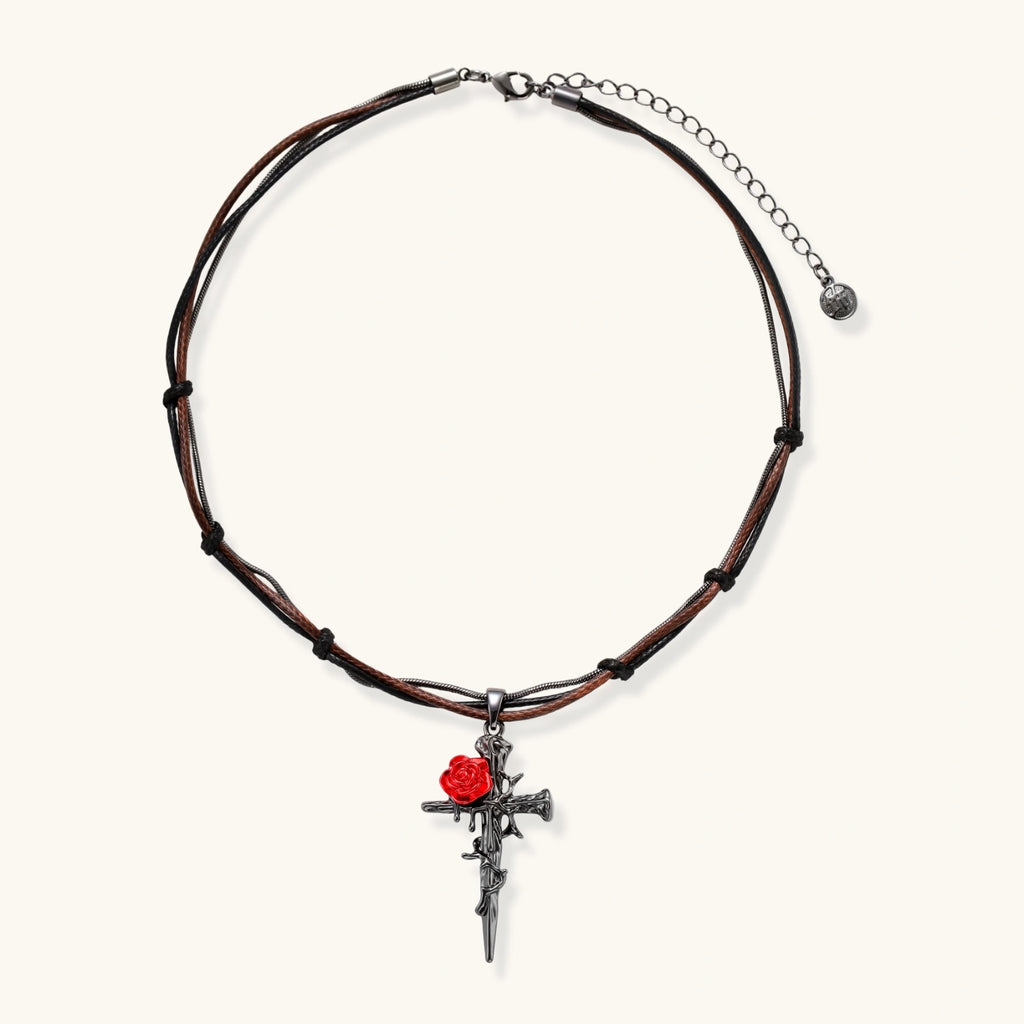 Dornrosen-Kreuz-Halskette Ansicht 3 – Necklaces – ESTID