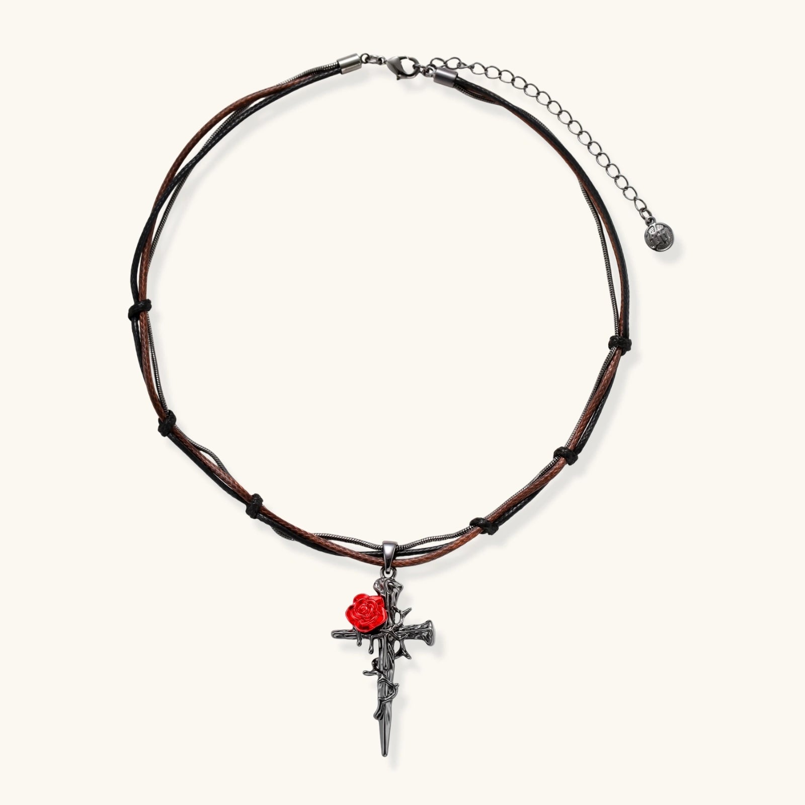 Dornrosen-Kreuz-Halskette Ansicht 3 – Necklaces – ESTID