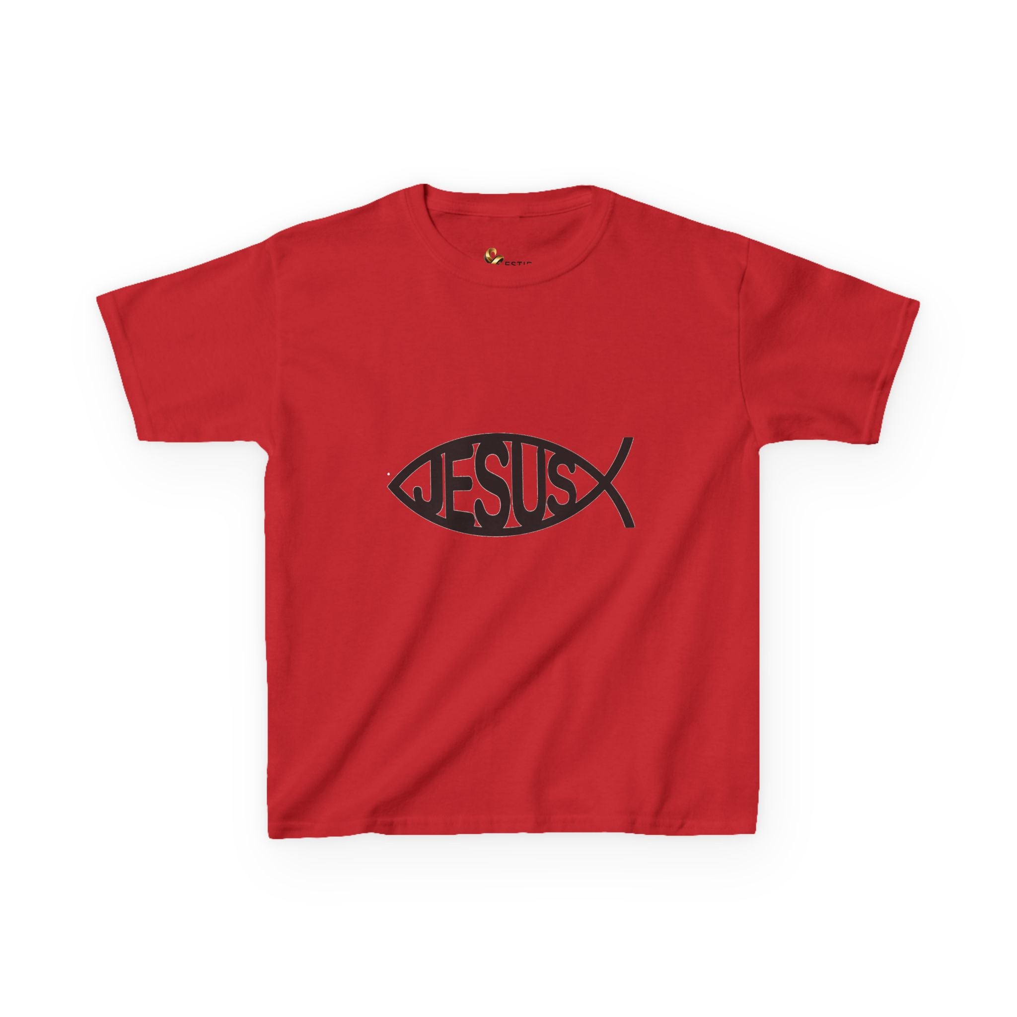 Kinder T-Shirt „JESUS“ Ichthys Fisch – Christliches Shirt für Kinder