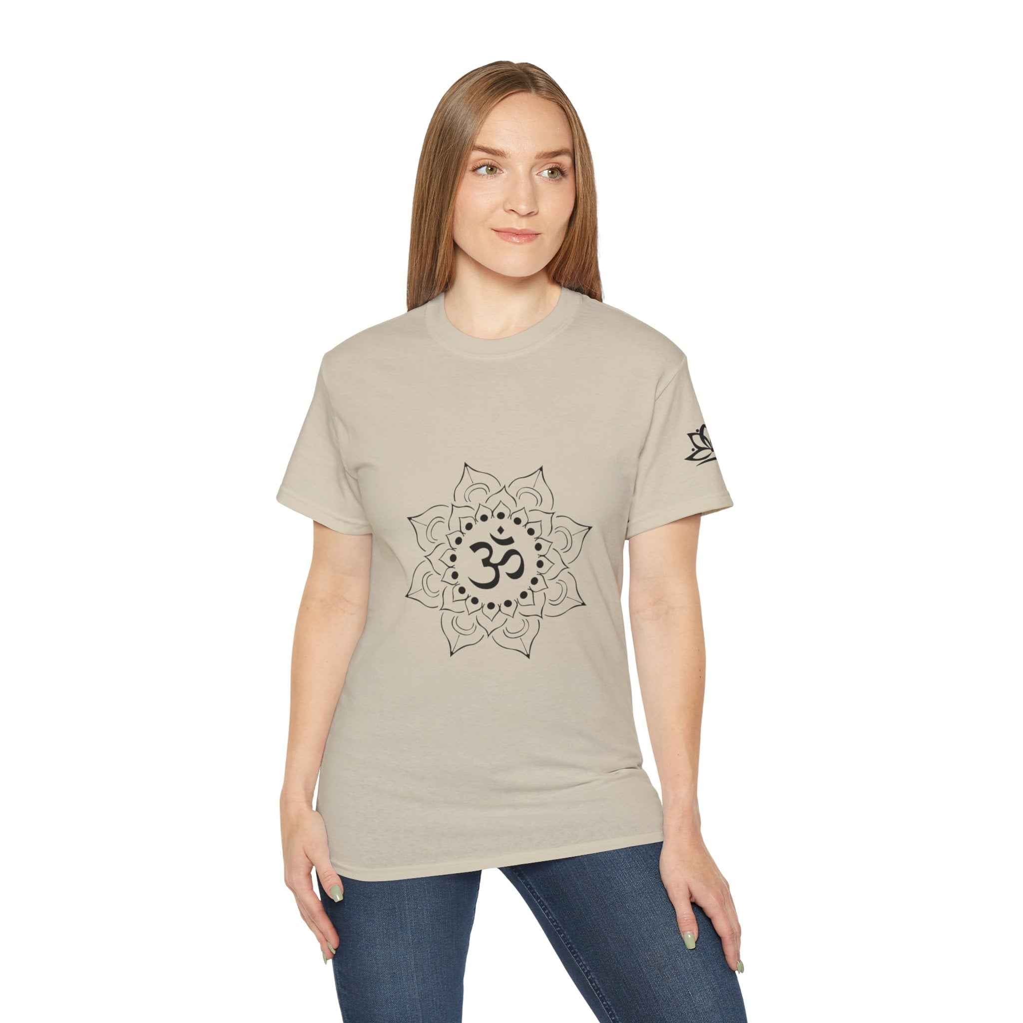 Spiritual Om Mandala Bio-Baumwoll T-Shirt | Damen & Herren Ansicht 3 – T-Shirt – ESTID
