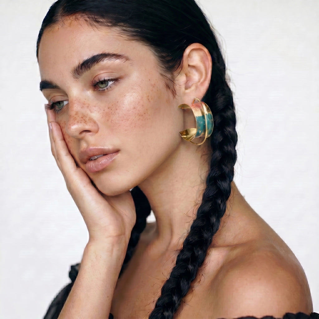 Sonnenuntergang Spiegelcreolen Ansicht 7 – Earrings – ESTID
