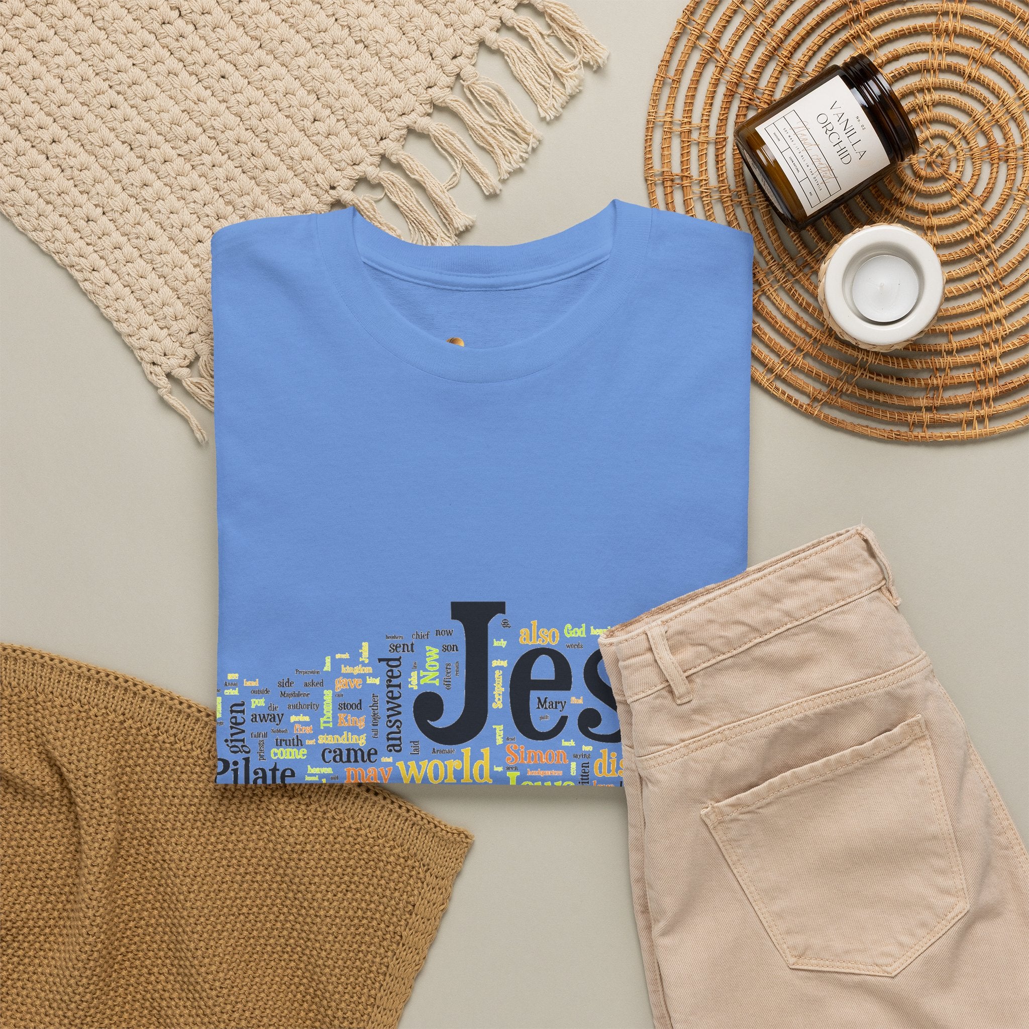 ESTID Unisex Shirt | Jesus Fisch Bibel Wortwolke Ansicht 48 – T-Shirt – ESTID