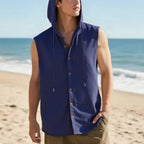 ESTID Herren Ärmelloses Leinenhemd | Sleeveless Hoodie Shirt Ansicht 15 – Shirt – ESTID