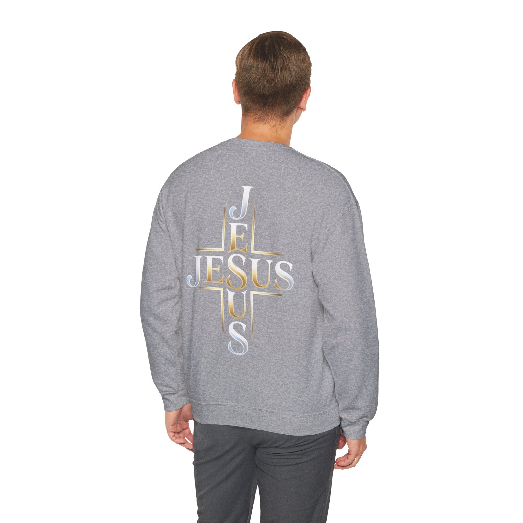 Faith Over Fear Crewneck Sweatshirt – Christliches Kreuz & Jesus Pullover