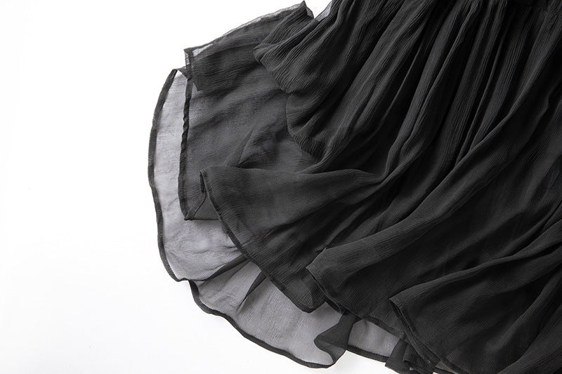 Damen Seidenkleid mit Puffärmeln | Luftsüßes Boho Maxikleid Ansicht 25 – Kleid – ESTID