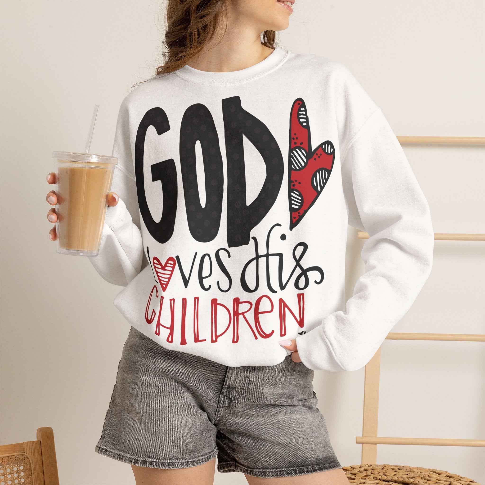 Gott liebt Seine Kinder Sweatshirt – Faith-Crewneck für Kinder und Familie
