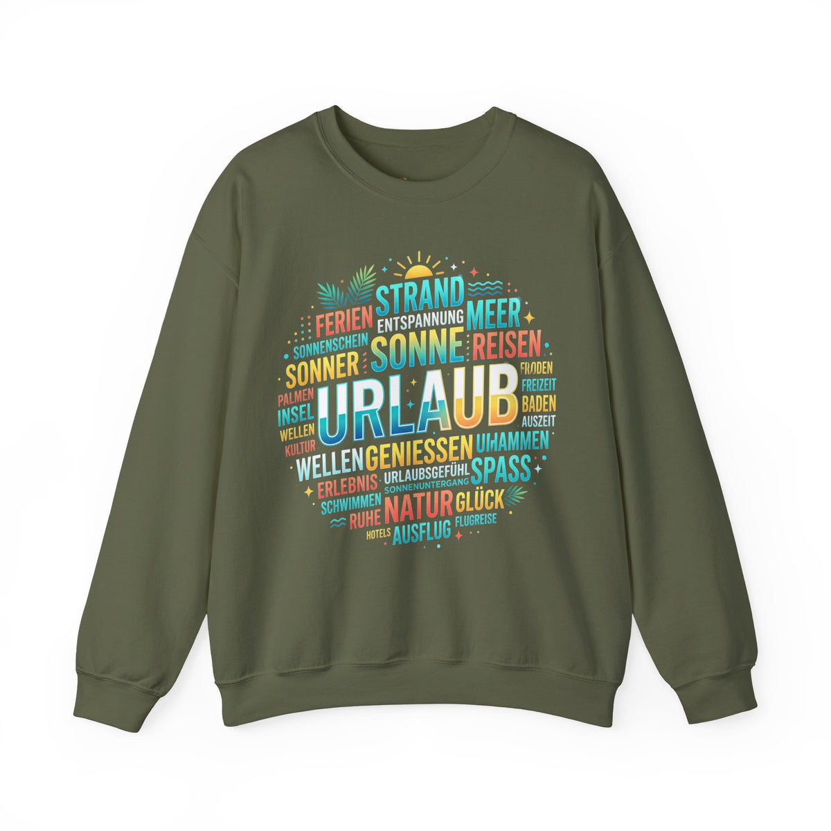 Tropical Palm Sunset Sweatshirt – Beach Vacation Crewneck Ansicht 6 – Sweatshirt – ESTID