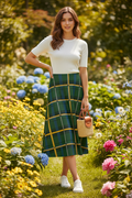 Midi-Rock im modernen Karo-Look ESTID – Midi Skirt – ESTID