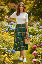 Midi-Rock im modernen Karo-Look ESTID – Midi Skirt – ESTID