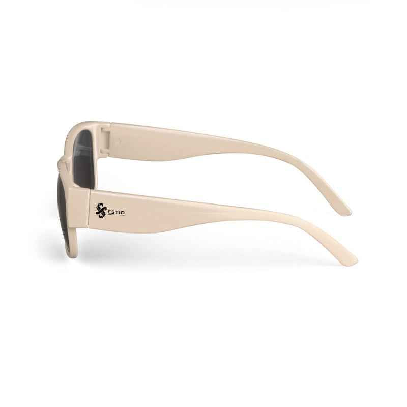 Matte Sonnenbrille in elegantem Beige ESTID Ansicht 3 – Sunglasses – ESTID