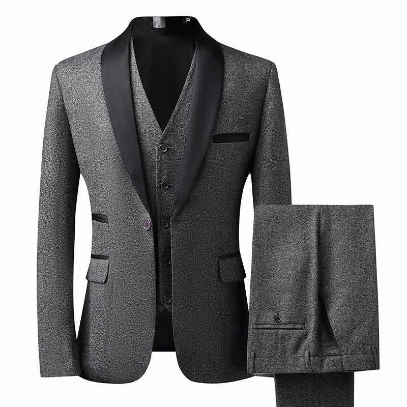 Herren Slim Fit Anzug Set 3-teilig | Schalkragen Tuxedo für Hochzeit & Gala Ansicht 6 – anzug – ESTID