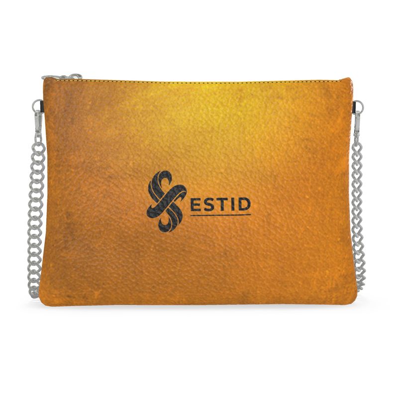 Damen Nappaleder-Umhängetasche mit edler Gliederkette ESTID Ansicht 4 – Crossbody Bag With Chain – ESTID