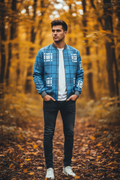 Wende-Bomberjacke für Herren aus Seide mit dem Karo-Muster – Mens Reversible Silk Bomber Jacket – ESTID