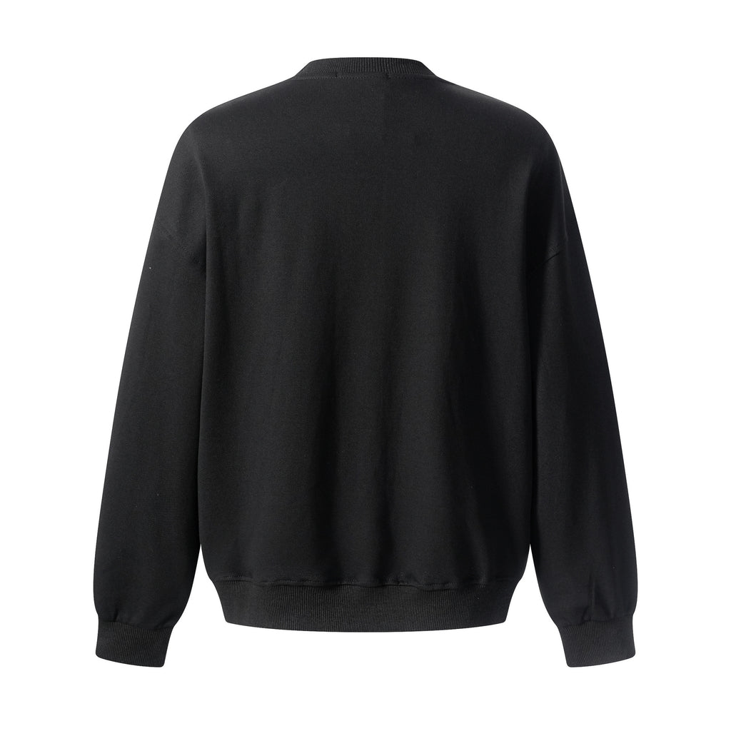 Minimalistischer Herren Rundhals-Pullover in Oversized Optik | Grau & Schwarz Ansicht 11 – pullover – ESTID