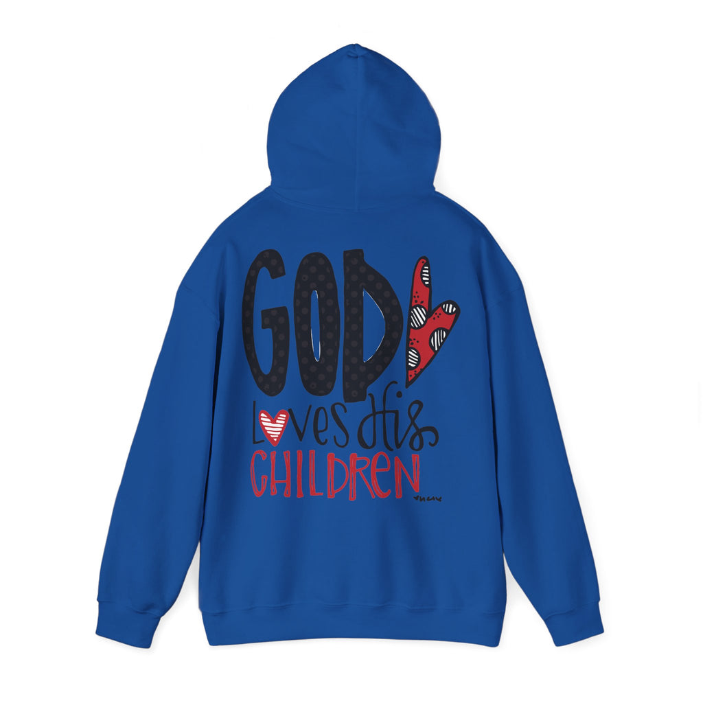 Gott liebt seine Kinder Kapuzenpullover – Cross Hoodie mit handschriftlicher Botschaft