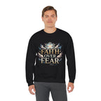 Faith Over Fear Crewneck Sweatshirt – Christliches Kreuz & Jesus Pullover