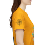 Strandurlaub T-Shirt – Retro Sonnenuntergang mit Palmen & ‚Urlaub‘ Wortwolke