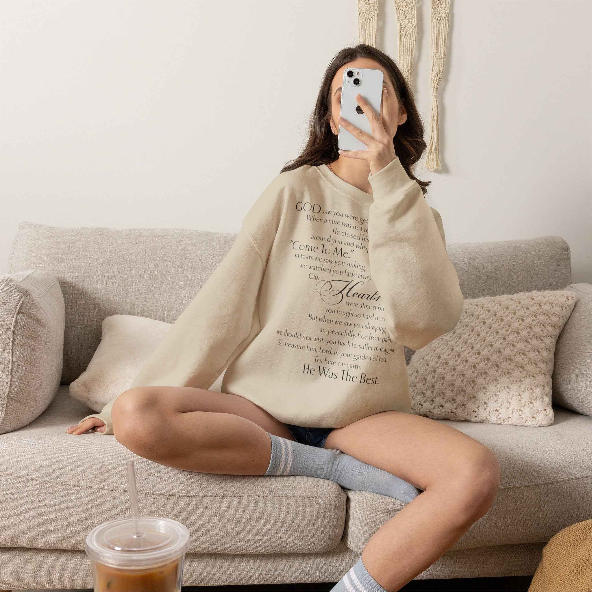 ESTID Damen Pullover | „God Saw You Were Getting Tired“ Spruch-Print Ansicht 3 – Sweatshirt – ESTID