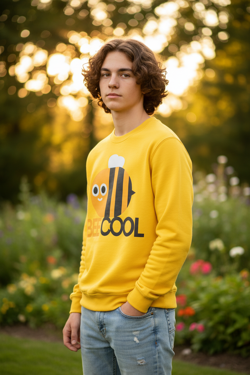 Kinder-Sweatshirt „Bee Cool“ – Niedlicher Bienen-Pullover für Kinder