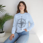 Kompass-Rose Sweatshirt – Nautik Crewneck für Reisende & Entdecker Ansicht 47 – Sweatshirt – ESTID