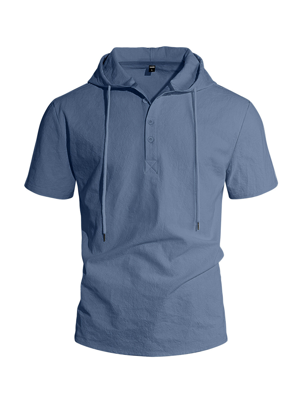 ESTID Herren Kurzarm Leinen-Kapuzenshirt | Linen-Blend Henley Shirt Ansicht 20 – Shirt – ESTID