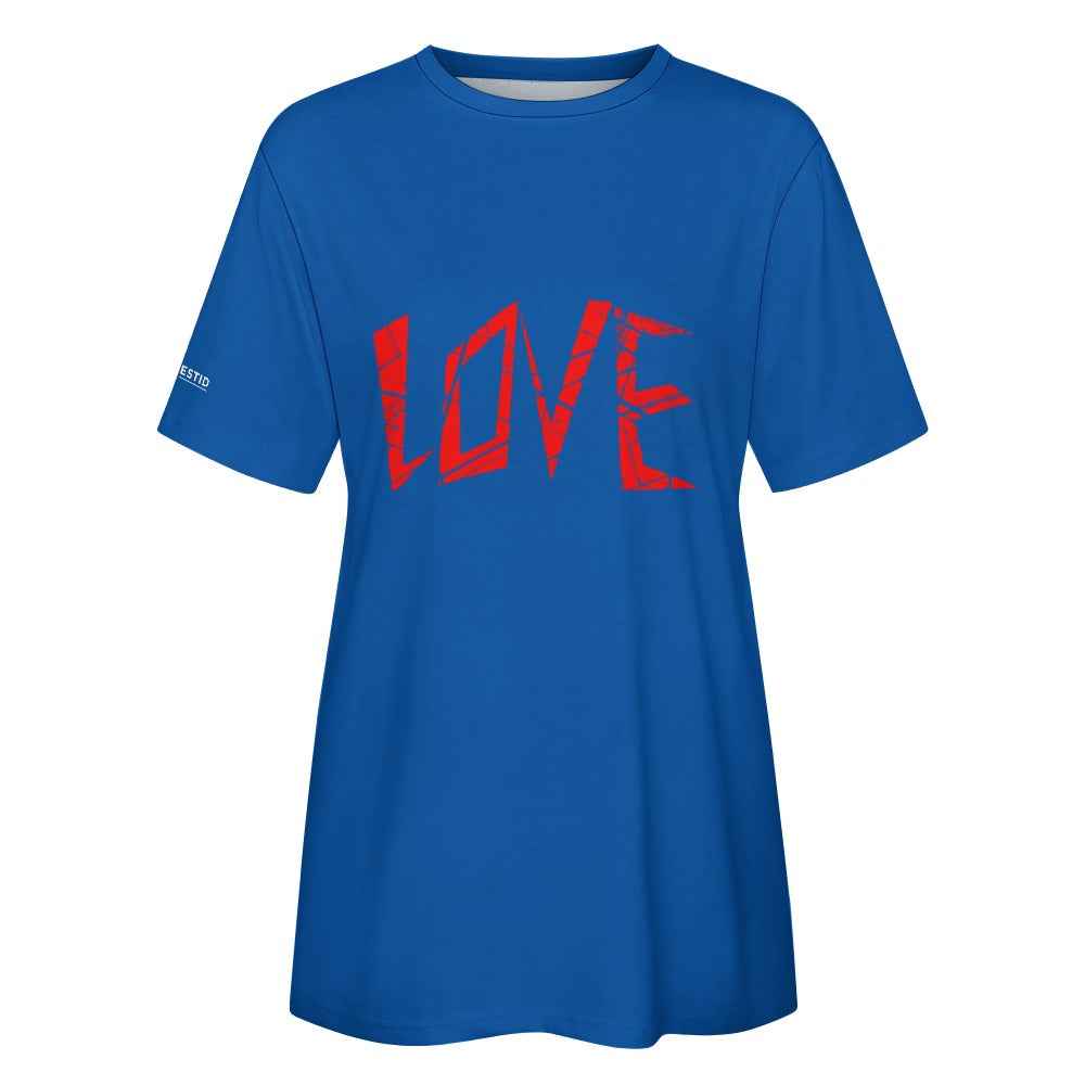 Damen T-Shirt aus reiner Baumwolle mit „LOVE“ - ESTID