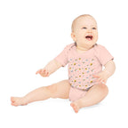 Bio-Babybody Kurzarm mit süßem Tiermuster – Ökologischer Baby-Overall
