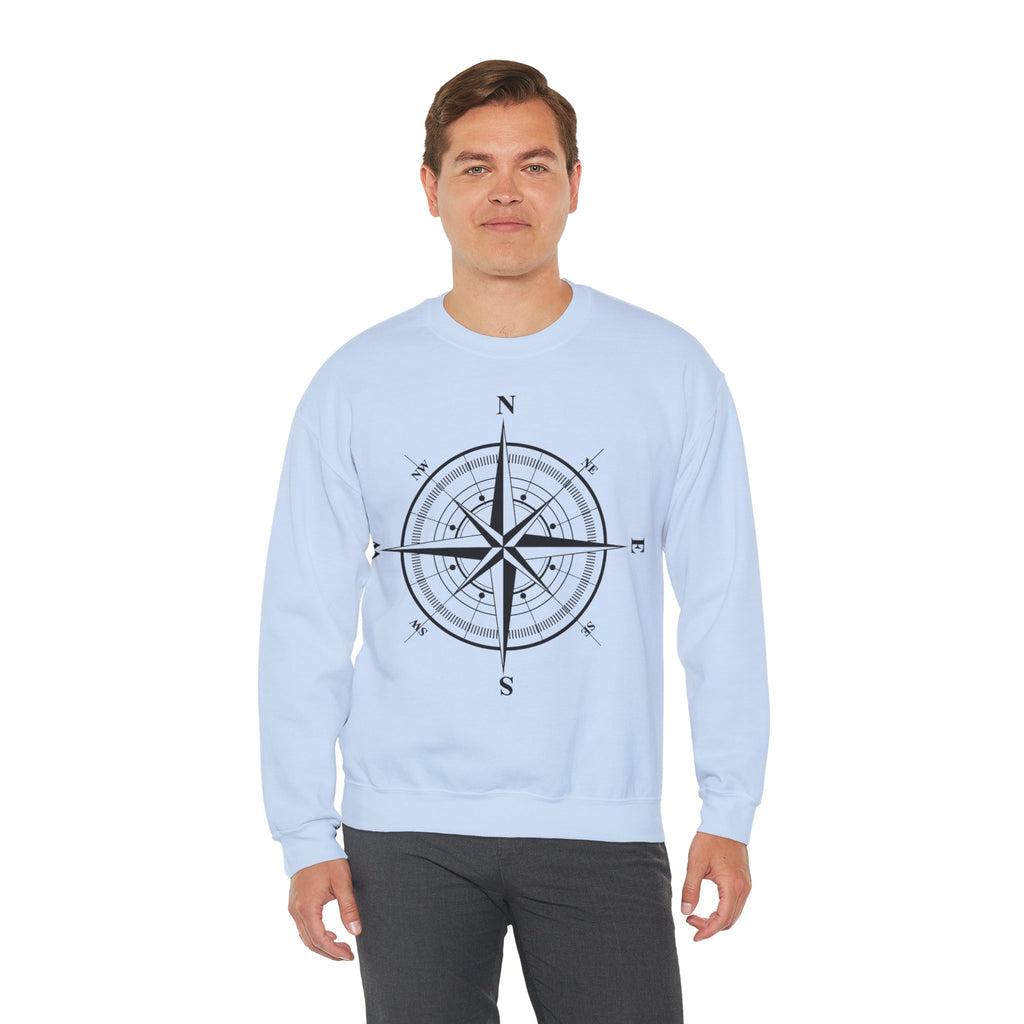 Kompass-Rose Sweatshirt – Nautik Crewneck für Reisende & Entdecker Ansicht 48 – Sweatshirt – ESTID