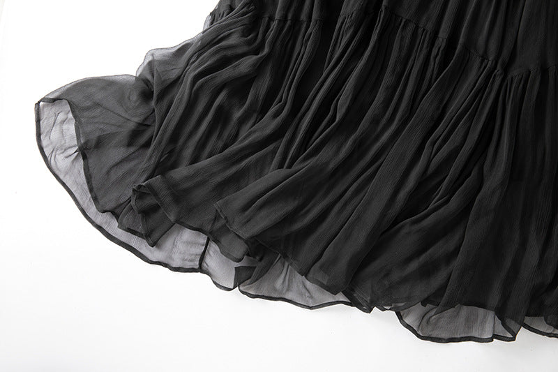 Damen Seidenkleid mit Puffärmeln | Luftsüßes Boho Maxikleid Ansicht 26 – Kleid – ESTID